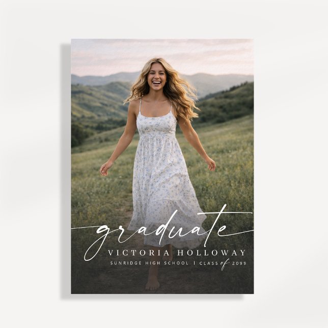 Modern One Photo Graduation Party Invitation Inbjudningar (Skapare uppladdad)
