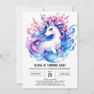 Modern Online Horse Birthday Inbjudningar