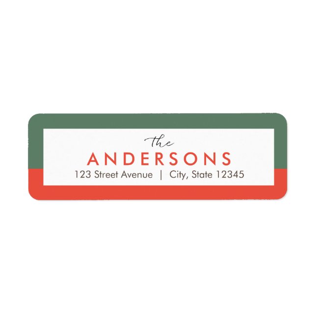 Modern Önskemål EDITABLE FÄRG Helgdag-adressetiket Returadress Etikett (Framsidan)