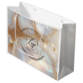 Modern opal anpassad logotyp namn vit tack