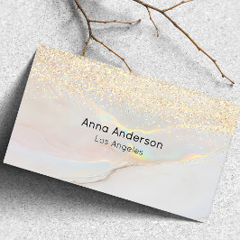 Modern Opal Stens Falskt Guld Glitter Marmor Visitkort