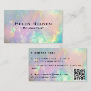 Modern Opal Stone Simulated Hologram Visitkort