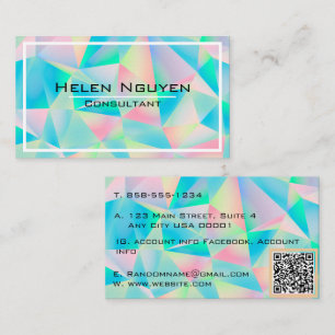 Modern Opal Stone Simulated Hologram Visitkort