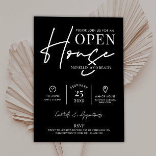 Modern Open House Black & White Realty Business I Inbjudningar