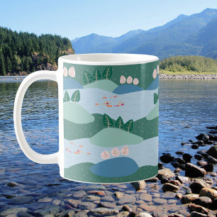 Modern Open Vatten Swimming i floder med vänner Kaffemugg