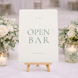 Modern Öppen Bar Bröllopsskylt Inbjudningar