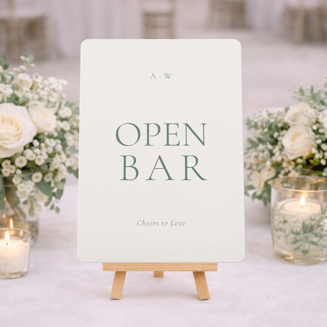 Modern Öppen Bar Bröllopsskylt Inbjudningar (Skapare uppladdad)