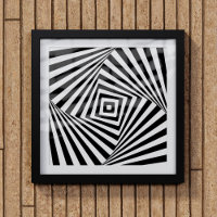 Modern optisk Illusionsväggskonst svart och vit