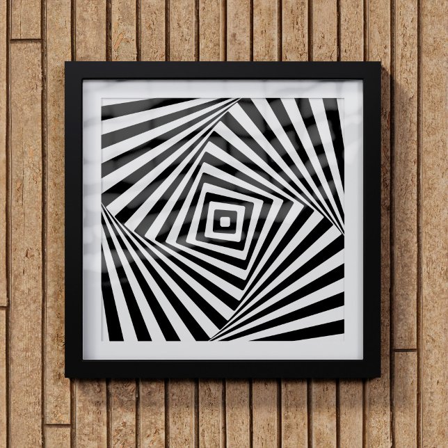 Modern optisk Illusionsväggskonst svart och vit Poster (Skapare uppladdad)
