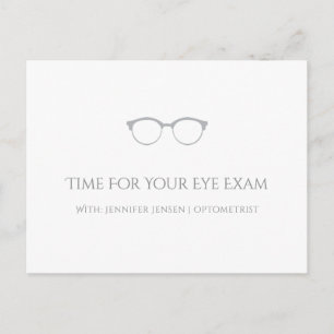 Modern Optometrist Simple Eyeglasses Möte Vykort