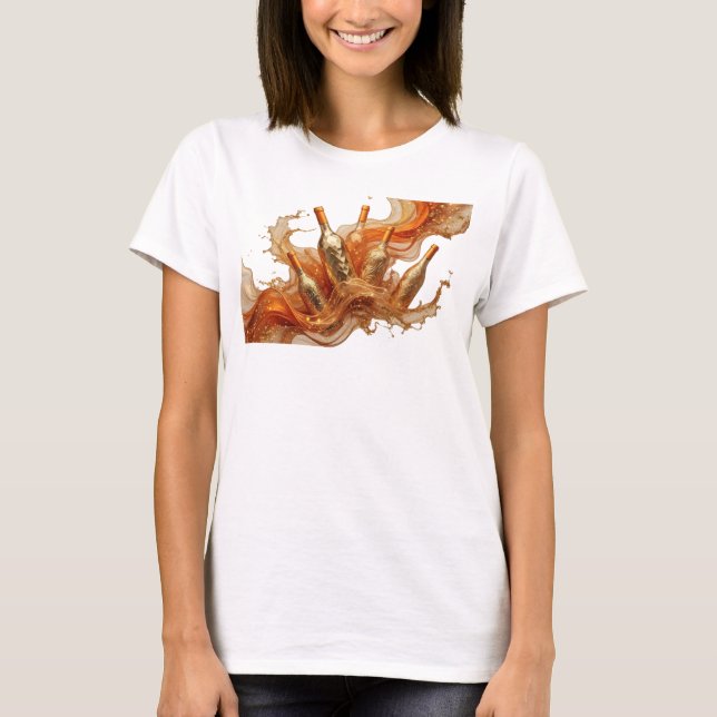 Modern Orange ABSTRAKT KONST Konsttryck T Shirt (Framsida)