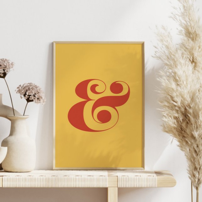 Modern Orange Ampersand Art, Sunset Färg Palette Poster (Skapare uppladdad)