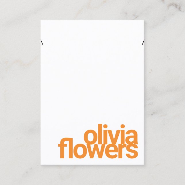 Modern Orange av fet  i bracelet Necklace - företa Visitkort (Framsida)