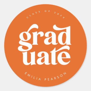 Modern Orange av fetstil, Studenten Runt Klistermärke