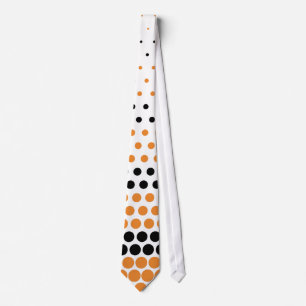Modern Orange av kadmium och svart Polka-punkt Slips