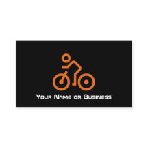 Modern Orange Bike Symbol på svart cykelcyklist