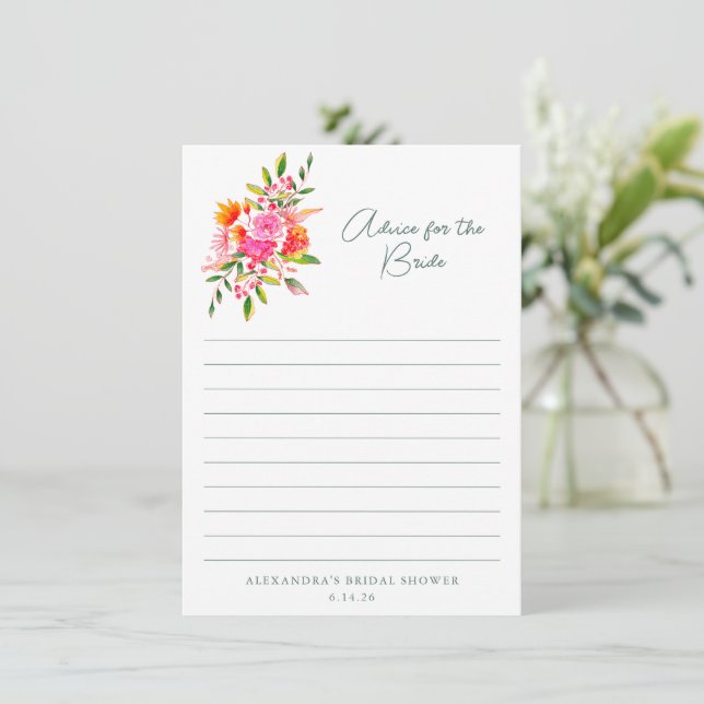 Modern Orange Blommigt Advice for Rosa  for Bride (Stående Fram)