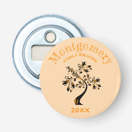 Modern Orange Blommigt Träd Family Reunion Memento Flasköppnare