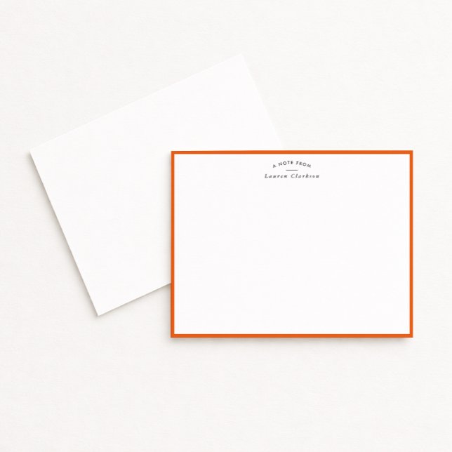 Modern Orange Border Personalized Note Card Inbjudningar (Skapare uppladdad)