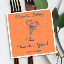 Modern Orange Cheers till 30 år Napkin
