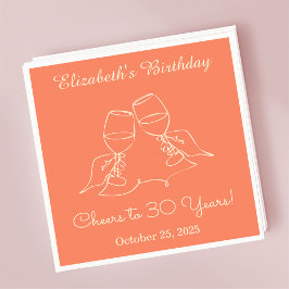 Modern Orange Cheers till 30 år Napkin Pappersservett