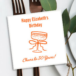 Modern Orange Cheers till 30 års födelsedagskvor Pappersservett
