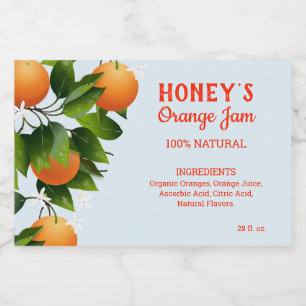 Modern Orange Citrus Fruit Canation Mat Etiketter