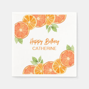Modern Orange Citrus Slice Sommardag Pappersservett