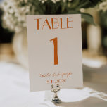 Modern Orange Cream Whimsical Wedding Table Number Inbjudningar<br><div class="desc">Modern and elegant whimsical orange and cream wedding table numbers. As you see it features a cream background with bold orange script that matched the whole suite.</div>