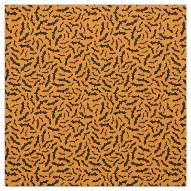 Modern orange Fladdermus Happy halloween Tyg (Provkarta)