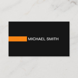 Modern Orange för vanlig svart Elegant Visitkort