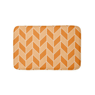 Modern Orange från hösten Peach Herringbone Mönste Badrumsmatta