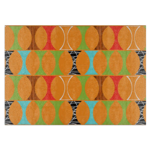 Modern orange Glass skärbräda för mitt- århundrade