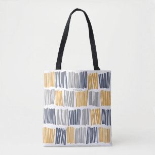 Modern Orange Grått Abstrakt Linjer Tote Bag Tygkasse