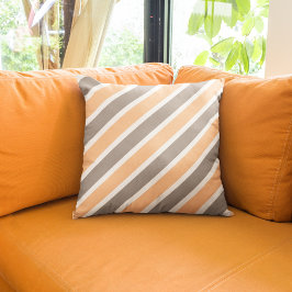 Modern Orange Grått Diagonal Rand Polyester Kudde