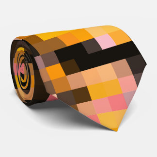 Modern orange gul svart mosaikmönster slips