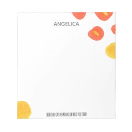 Modern Orange Gult Vatercolor Bästa Anteckningsblo Anteckningsblock