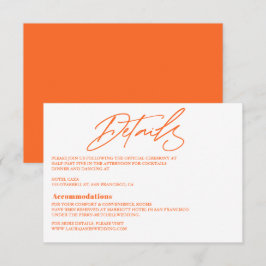 Modern Orange hett - färgat bröllop-hölje OSA Kort