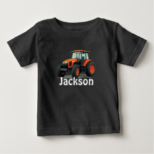 Modern orange jordbrukstraktor t shirt