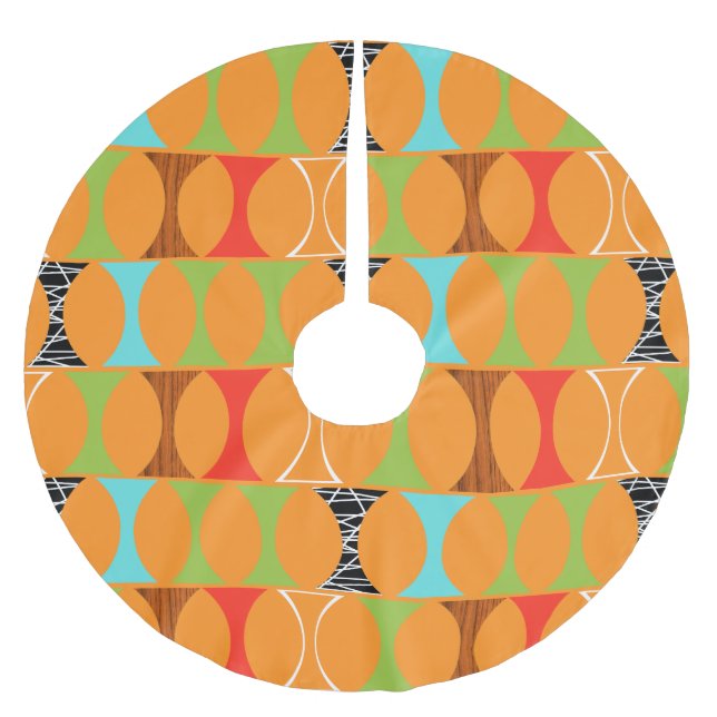 Modern orange julgrankjol för mitt- århundrade (Framsidan)