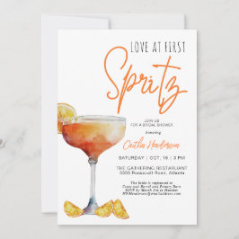 Modern Orange Kärlek vid första Spritz-Möhippan Inbjudningar