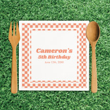 Modern Orange Kids Picnic-Födelsedagsfest