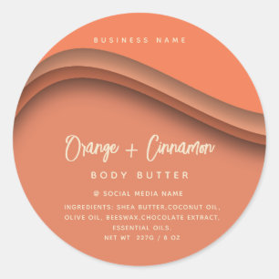 Modern orange-kosmetika för elegant runt klistermärke
