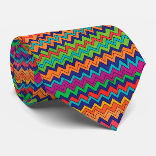 Modern Orange Lila Blue Grönt Chevron Mönster Slips