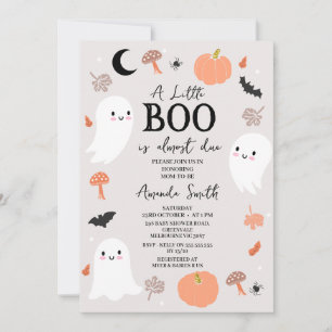Modern Orange Little Boo nästan förträfflig babyst Inbjudningar