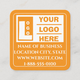 Modern Orange Logotyp QR-kod Skanning Webbplats Fy Fyrkantigt Visitkort