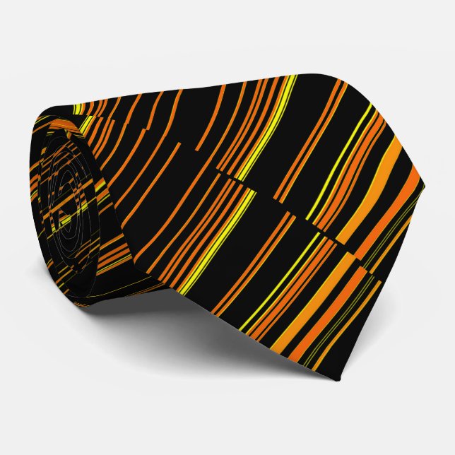 Modern Orange med mycket Coola, strimlad Slips (Rullad)