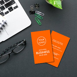 Modern Orange Minimalistisk Logotyp Affärskort Visitkort