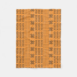 Modern Orange Mudcloth African Mönster Fleecefilt
