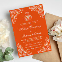 Modern Orange Muslim Islamic Henna Mehndi Ceremony